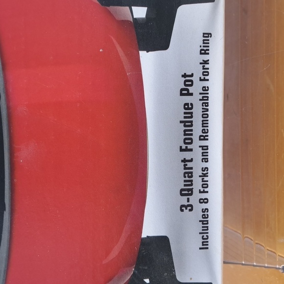 West Bend The Entertainer 3-quart electric plug 8 fondue forks red fondue pot - Picture 3 of 7